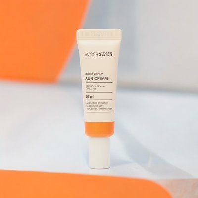 МІНІАТЮРА сонцезахисного крем з антиоксидантами WhoCares Bifida Barrier Sun Cream, 10 мл 000247 фото