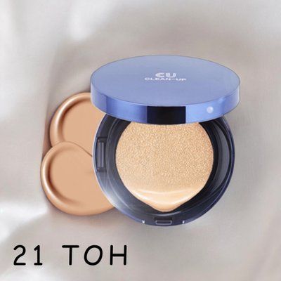 Інноваційний тональний кушон зі змінним блоком CU SKIN Clean-Up Skinfit Cushion SPF 50+ PA+++ 15 г + 15 г 21 тон 0000012 фото